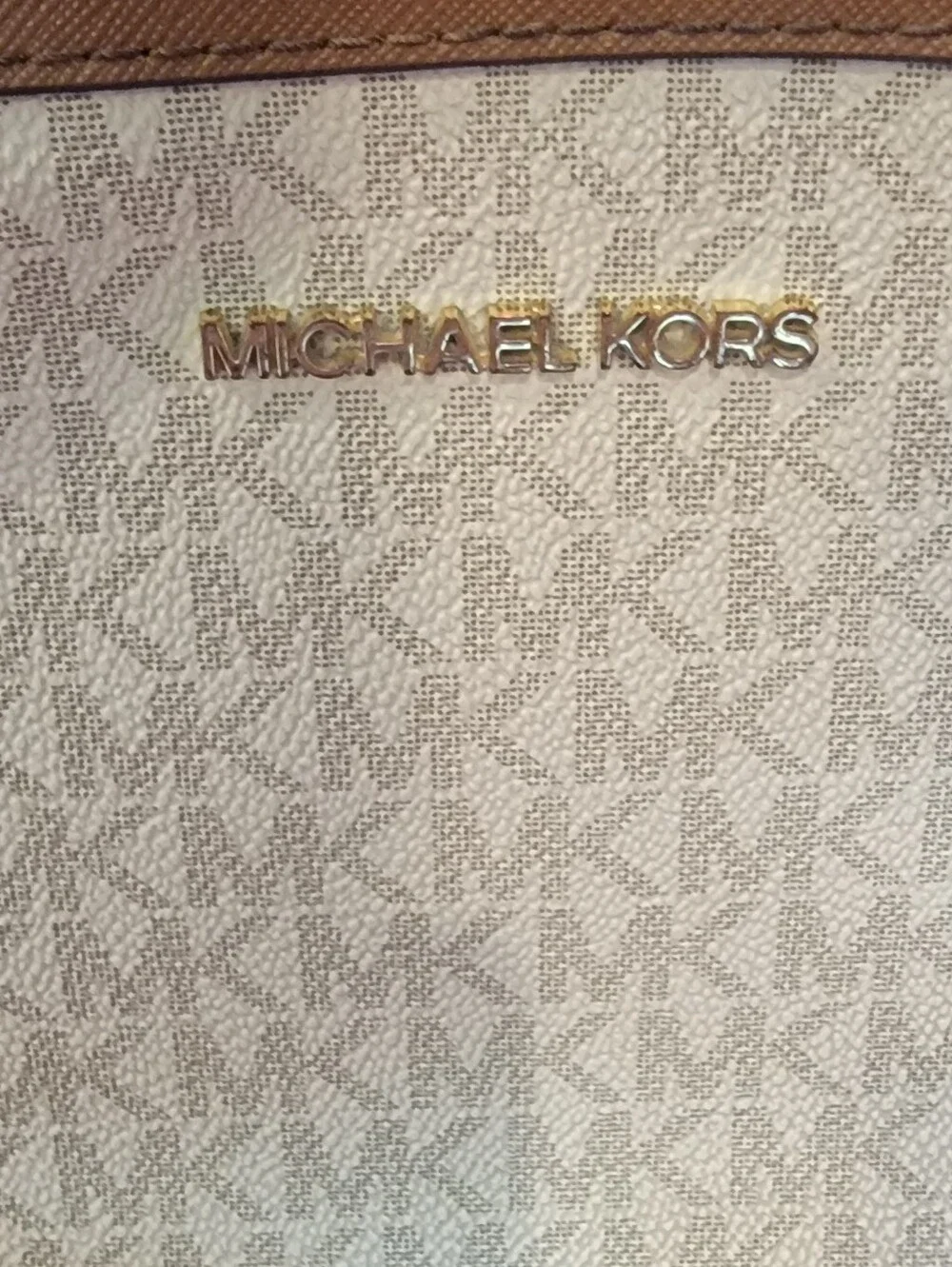Michael Kors Jet Set Signature Logo Crossbody Bag Vanilla Acorn Brown
